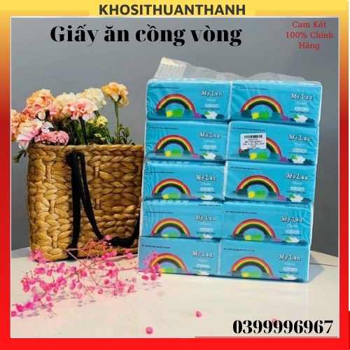 Giấy ăn cầu vồng siêu dai cao cấp - set 10 gói (KHOSKHOSI)