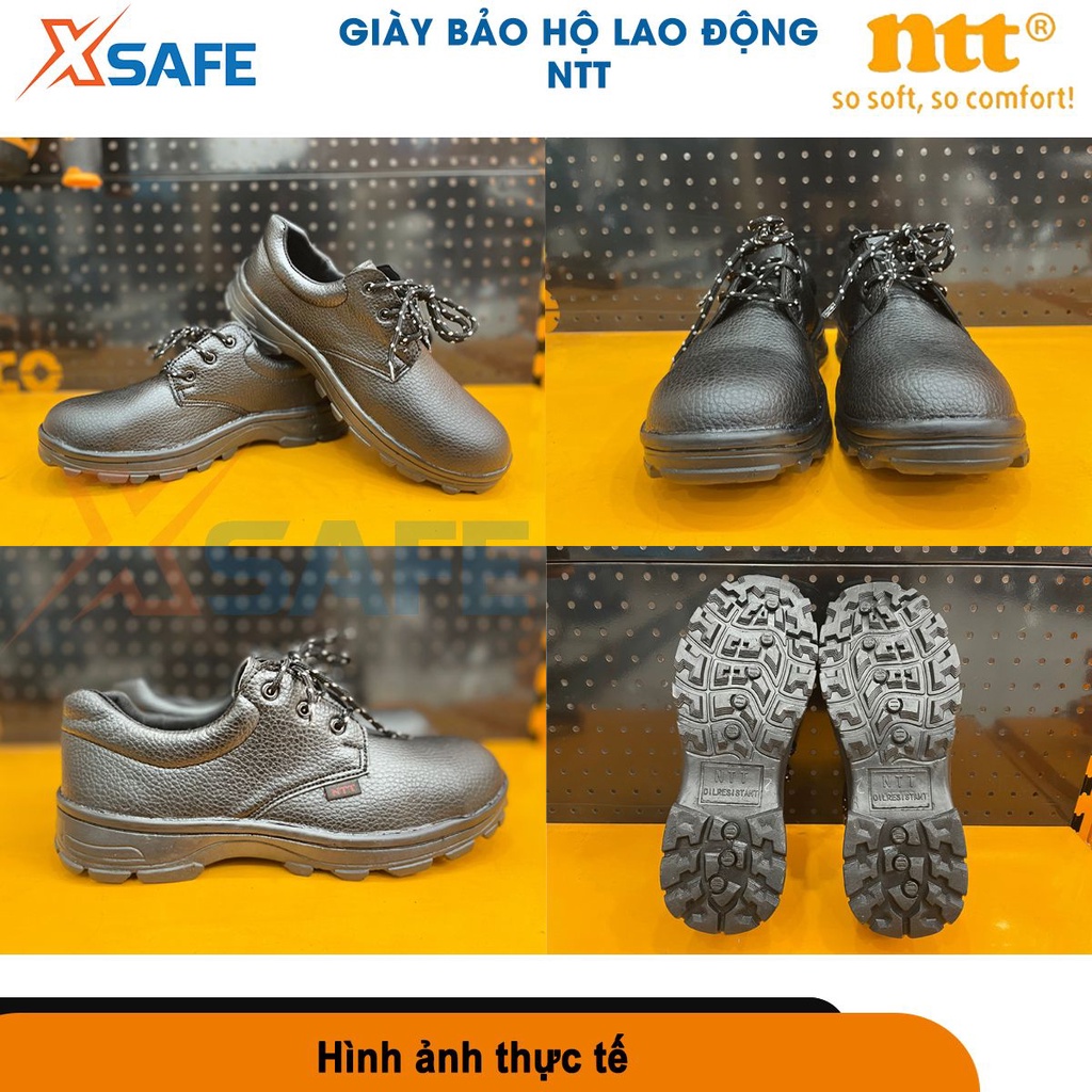 Giày bảo hộ lao động NTT Giày bảo hộ chống đinh chống va đập dùng cho nhà xưởng, công trường - chính hãng