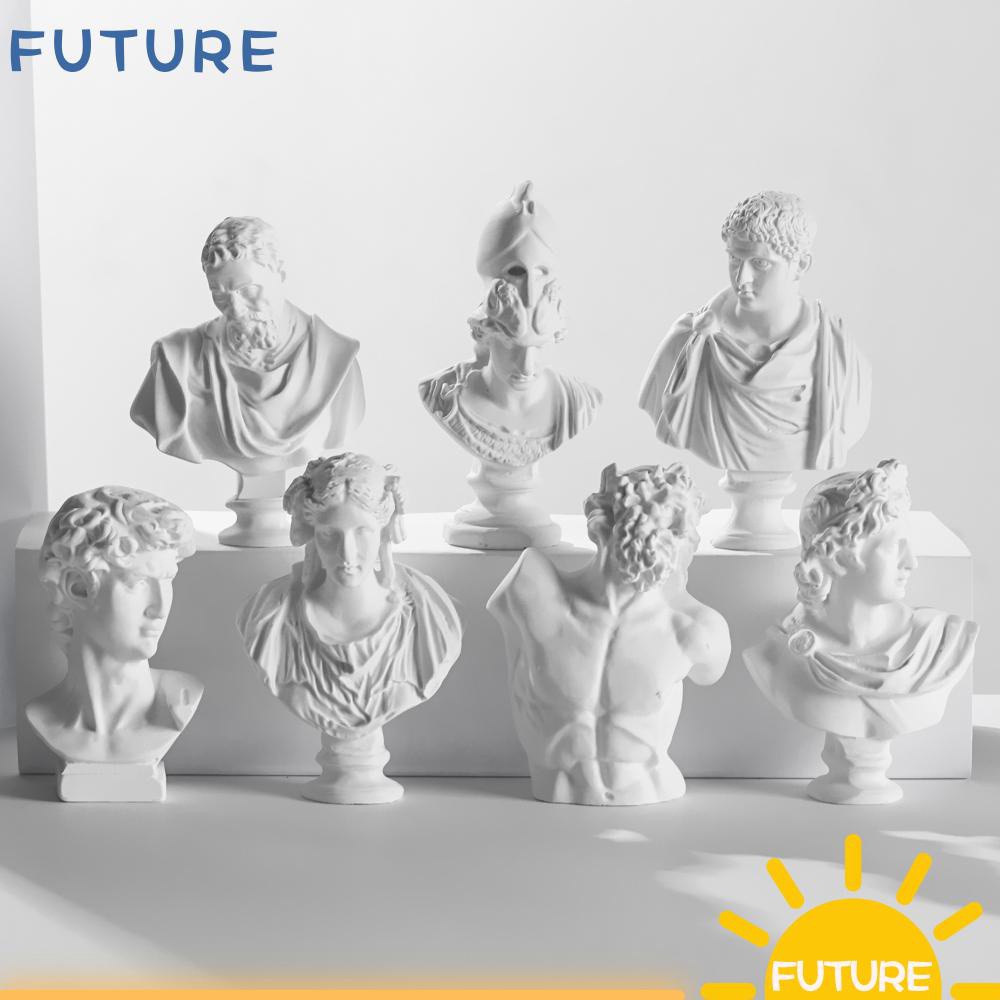 FUTURE Crafts Gypsum Bust Portraits Mini Figurine Greek Mythology Plaster Statue Celebrities Home Decor Nordic Desktop Ornament Drawing Practice Famous Sculpture