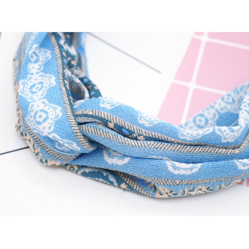 Băng Đô Nữ Turban Thổ Cẩm Hoa Nhí Basic Chất Voan Mát Lịm Sờ Cực Thích