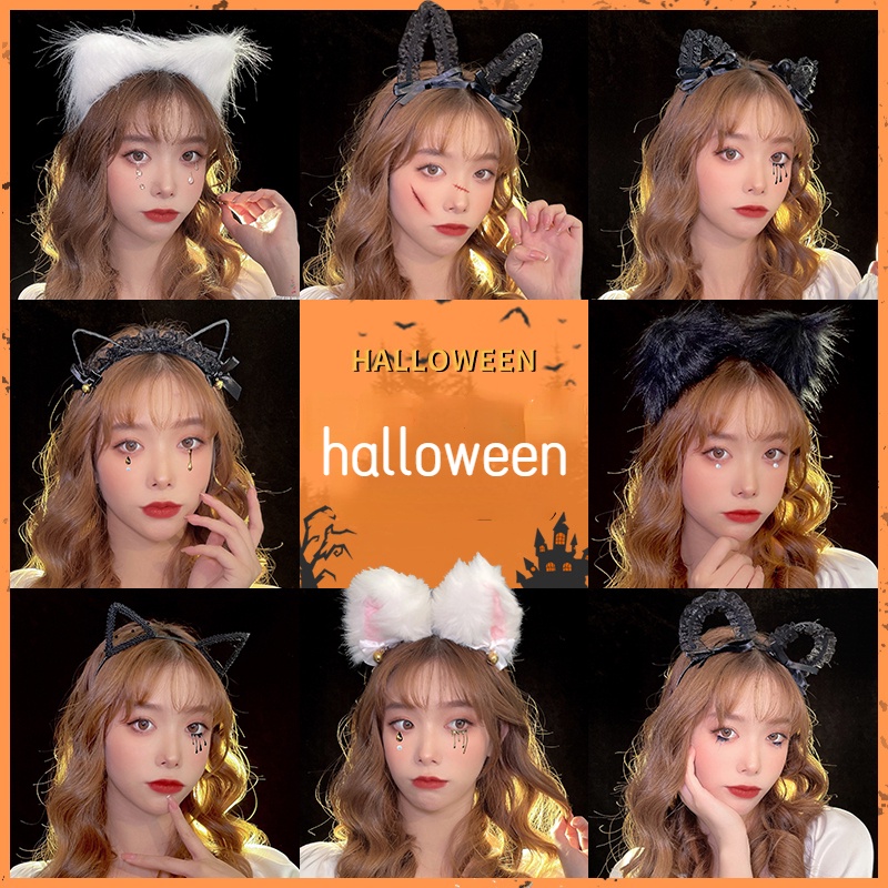 Băng Đô Cài Tóc Đính Chuông Đen Vui Nhộn Cho Nữ