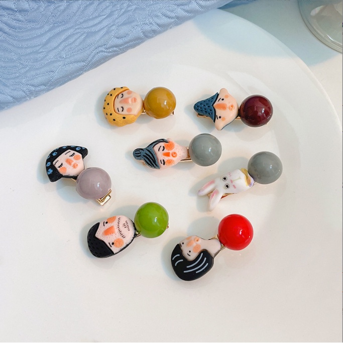 Kẹp tóc Hàn Quốc họa tiết búp bê xinh xắn HOT TREND cho nữ