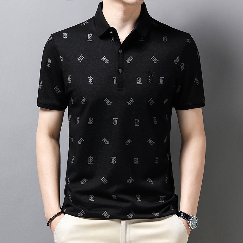 Áo Thun Polo Burberry Màu Trắng Tay Ngắn 2021 Size M-3Xl 004164 Cho Nam