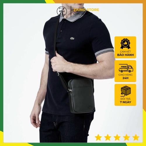 Túi đeo chéo Lacoste Classic from đứng chất liệu da si chống thấm cực tốt