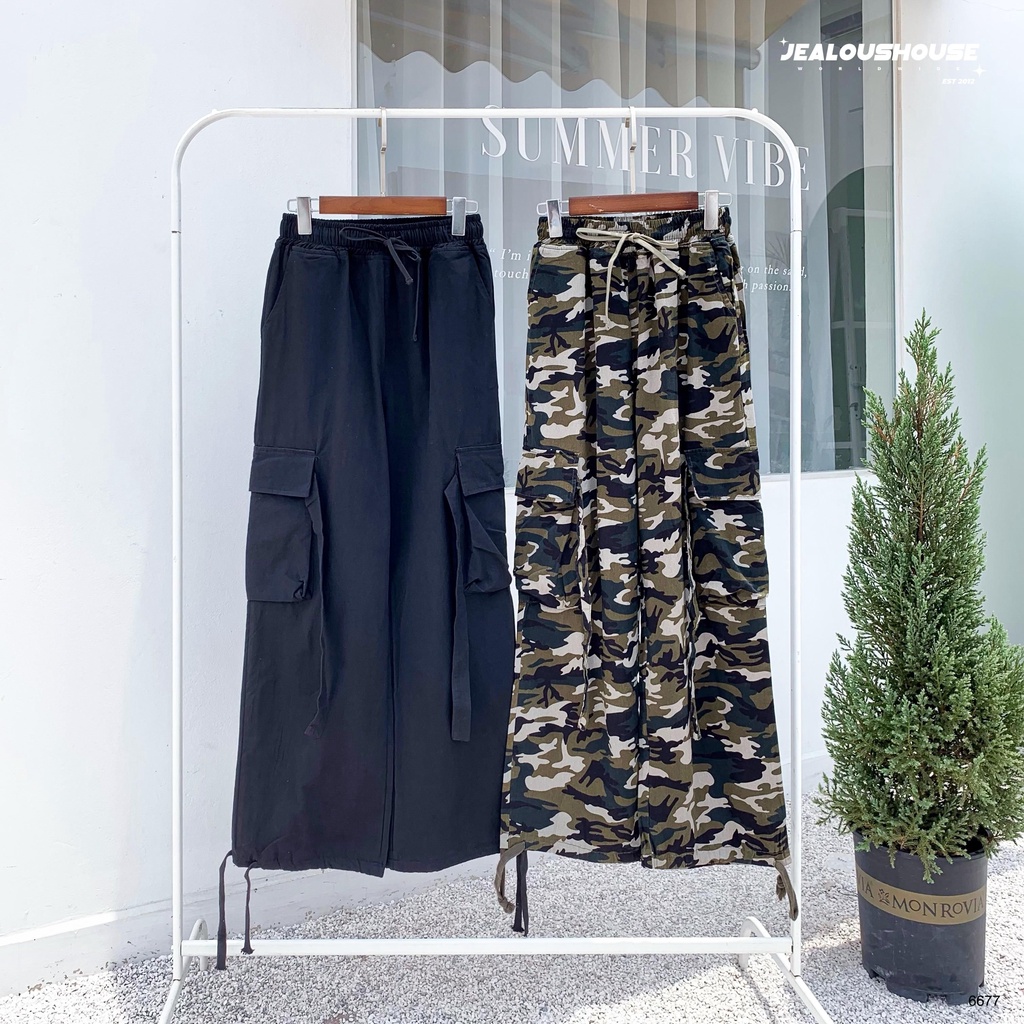 Quần jogger túi hộp ống có dây vải buộc XJ - 6677