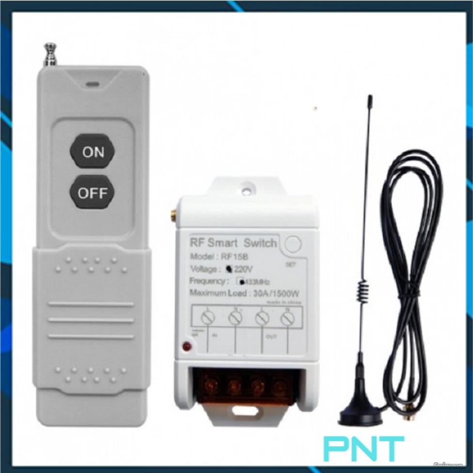 Công tắc điều khiển từ xa công suất lớn 30A/220V sóng Radio RF 433Mhz khoảng cách 500-1000M (RF Smart Swich 1000M)