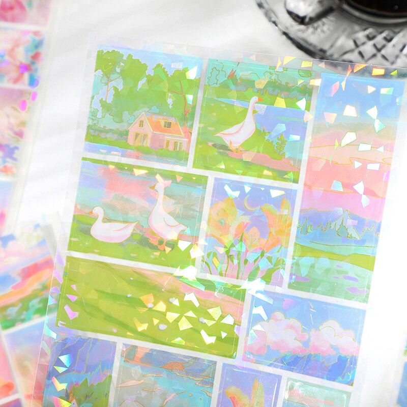 1 miếng dán PET nhiều màu sắc trang trí album ảnh DIY