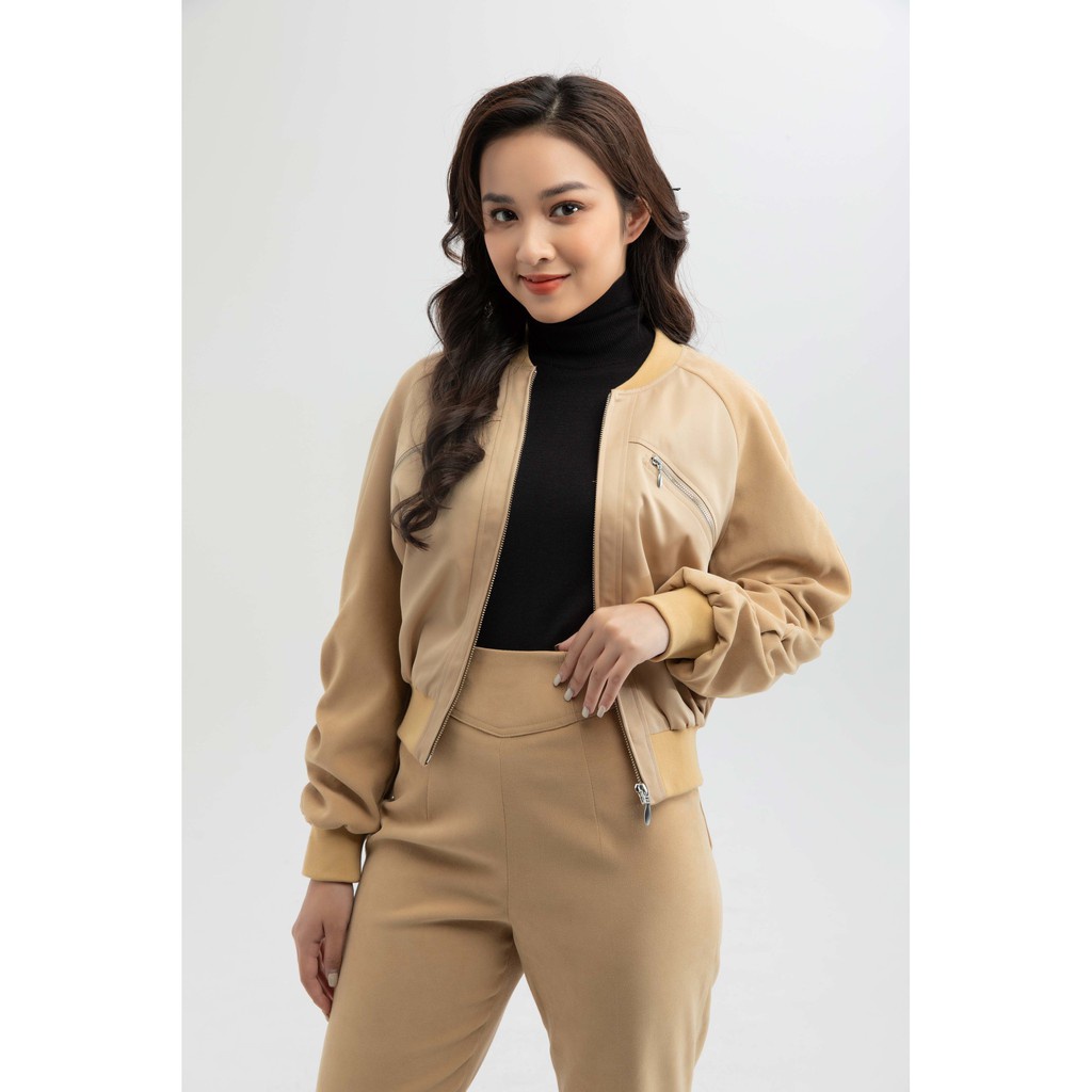 Quần dài Khaki nữ cạp cao IVY moda MS 22B8394