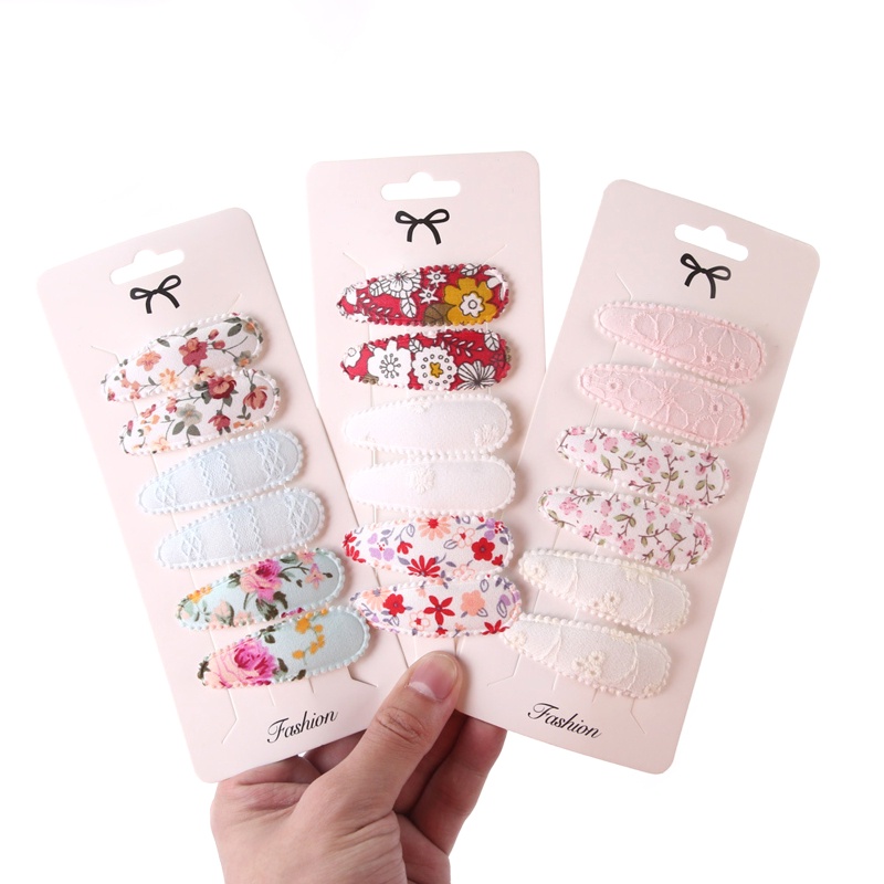 Bộ 6 Kẹp Tóc Kim Loại Họa Tiết Giọt Nước Xinh Xắn Cho Bé Gái