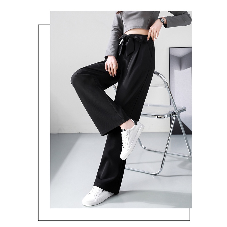 Quần suông nữ nơ bản to siêu hack dáng