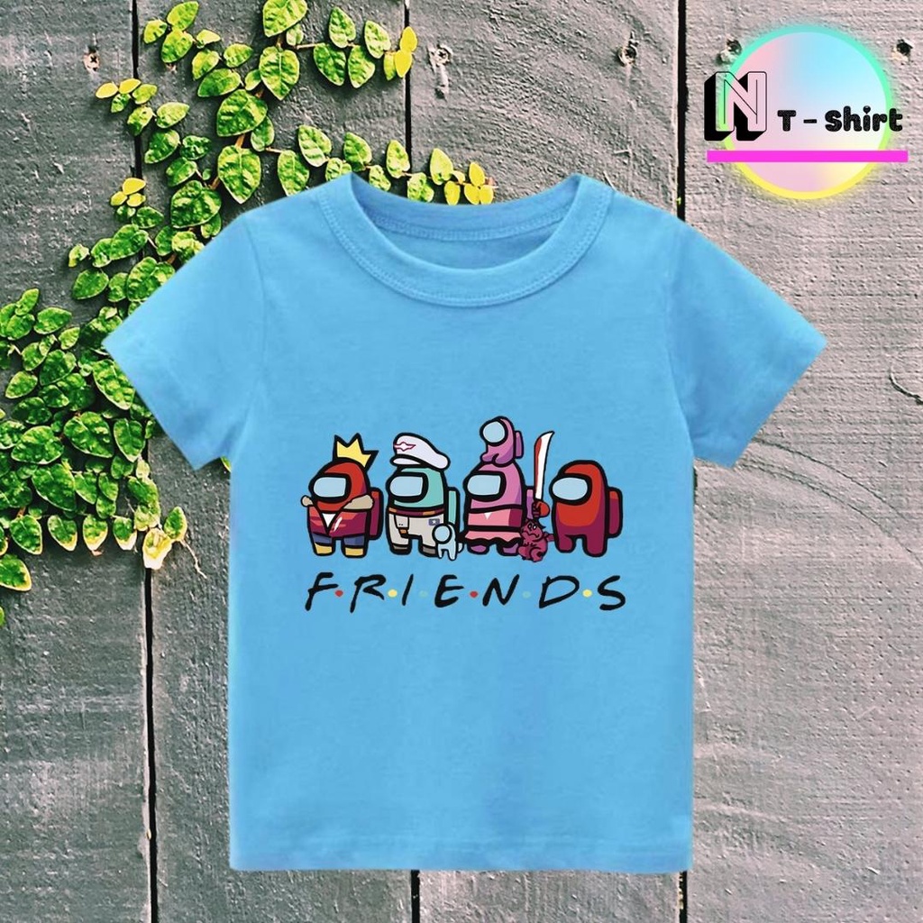 Áo phông bé trai và bé gái in hình Among US, Áo cotton xịn mặc mát thoải mái hình chất lượng 03