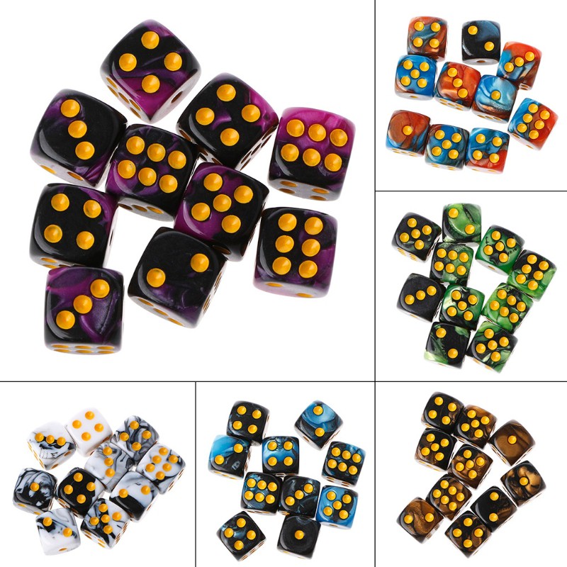 Set 10 viên xúc xắc đồ chơi cao cấp độc đáo 12mm