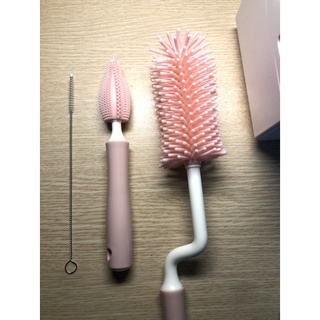 Bộ cọ rửa bình sữa và núm ti silicon cao cấp (bộ 3 chi tiết)