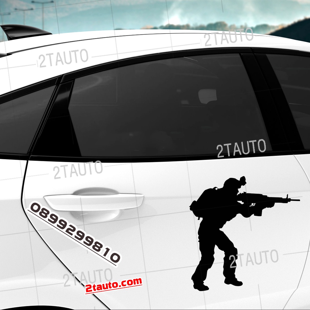 Tem decal sticker LÍNH BIỆT KÍCH dán xe nhiều kích thước, chống thấm nước, logo LÍNH MỸ dán trang trí ô tô xe hơi -MẪU 4