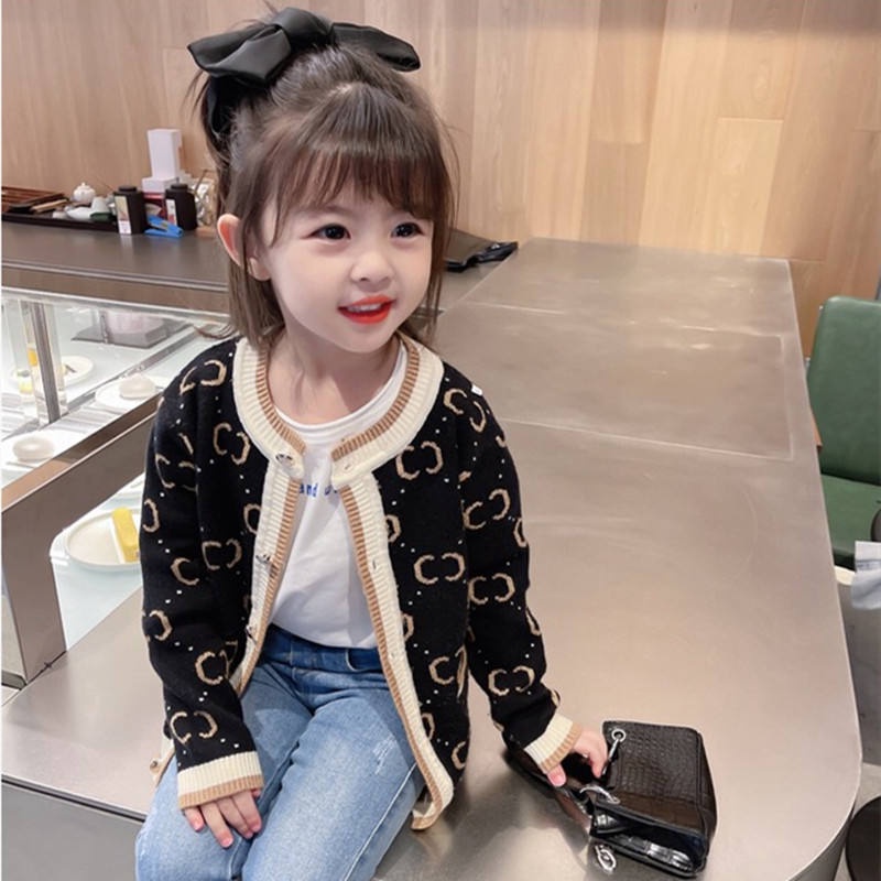 Áo khoác cardigan dệt kim thời trang mùa xuân mới 2021 dành cho bé gái