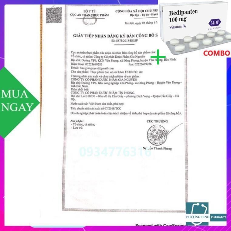 Combo Bedipanten 100mg +  CÂN BẰNG NỘI TIẾT ESTINFO