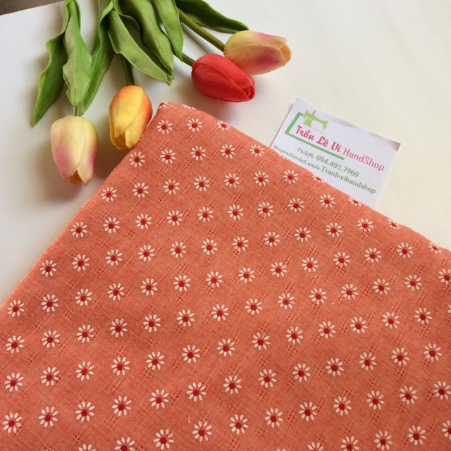 #V79🌈 VẢI TWILL HOẠ TIẾT HOA PHUN SƠN MAY ĐỒ CHO TRẺ EM, DOLL, OBITSU, DIY, DECOR, HANDMADE, QUILTING, SCRUNCHIES