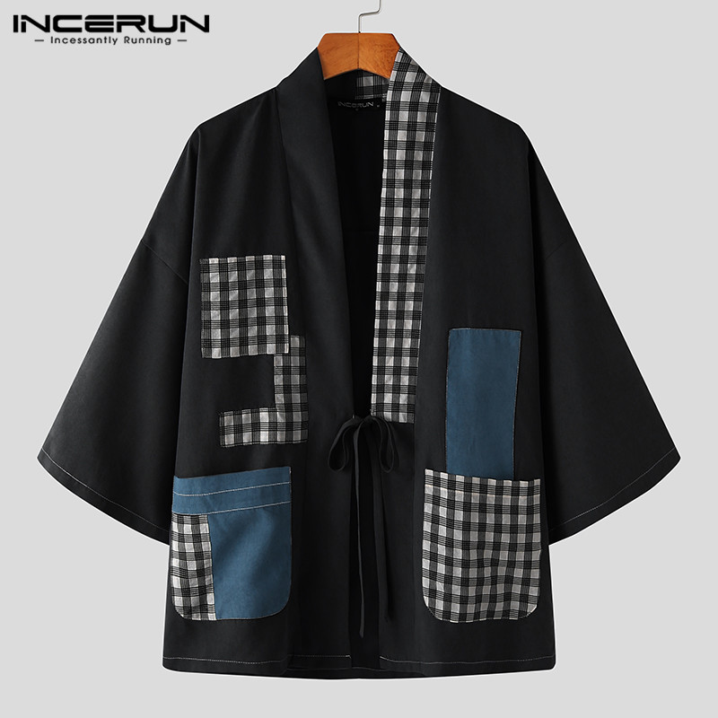 Áo khoác cardigan INCERUN tay 3/4 phong cách Vintage thời trang nam nữ | BigBuy360 - bigbuy360.vn