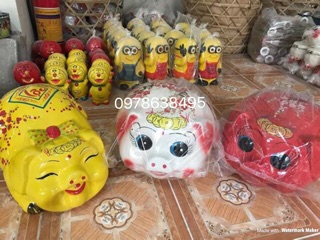 Heo đất mắt híp gốm sứ Bát Tràng
