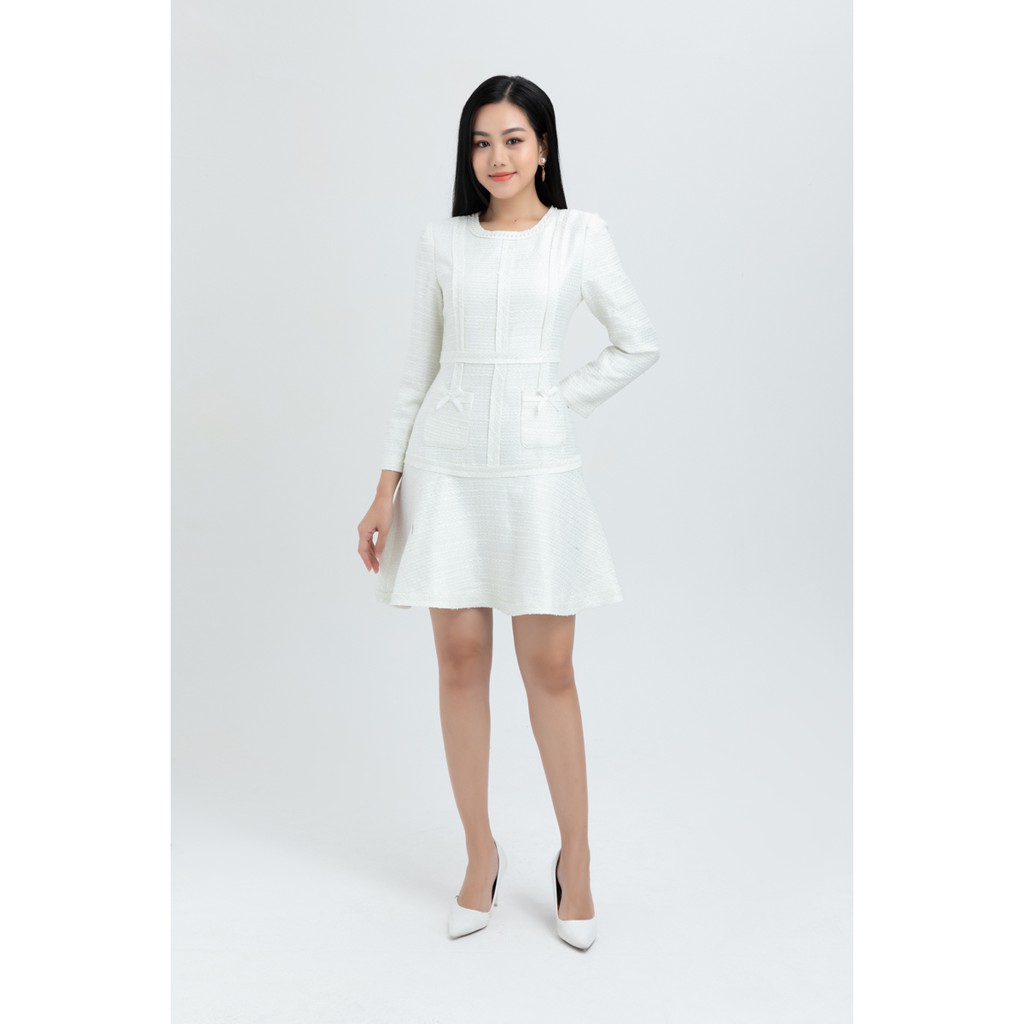 Đầm xòe Tweed 2 Lớp IVY moda MS 48C5915