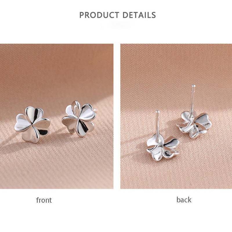 Khuyên tai bạc s925 hình cỏ bốn lá/cánh bướm nhiều kiểu dáng thời trang Hàn Quốc tuỳ chọn cho nữ