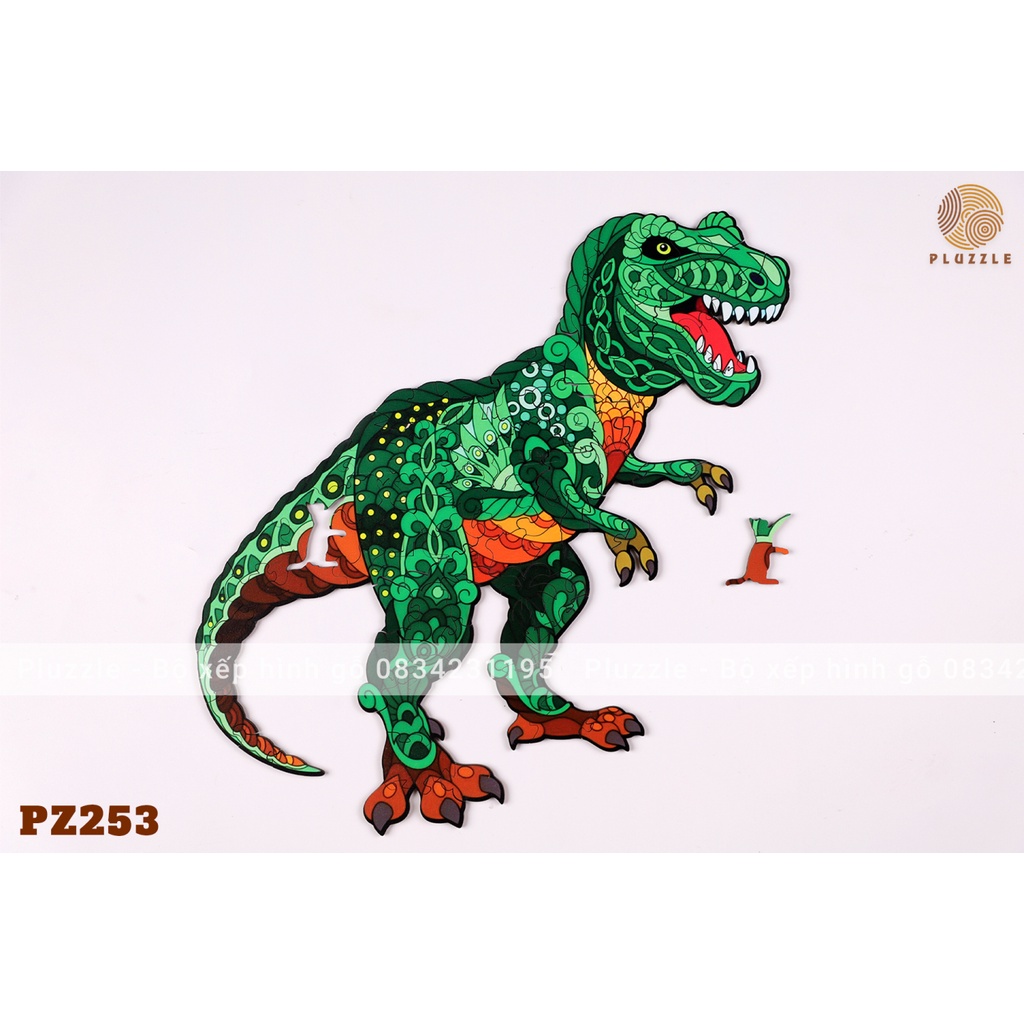 PLUZZLE Bộ xếp hình gỗ thông minh puzzle đồ chơi ghép hình - Khủng long bạo chúa - PZ253