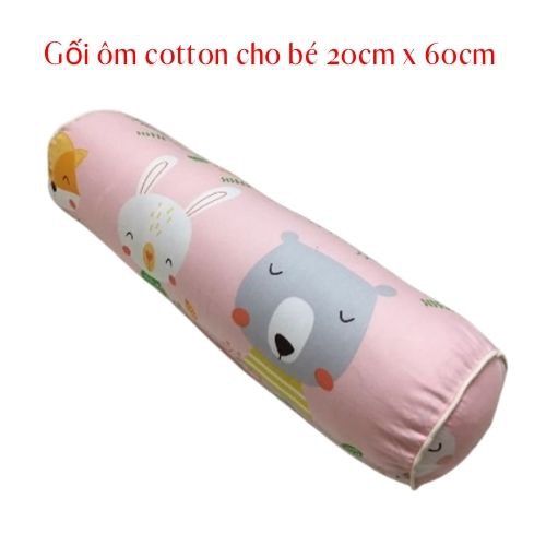 Gối Ôm Cho Bé Vải Cotton Hàn Quốc ABUBU mang Lại Cho Bé Giấc Ngủ Ngon 20cm x 60cm