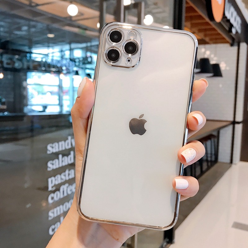 Ốp lưng TPU mềm trong suốt phong cách sang trọng cho iPhone 11 Pro Max 12 X Xr Xs Max Se 2020 7 8 Plus Ốp Điện Thoại