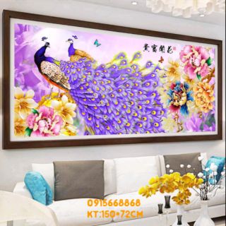 Tranh thêu chữ thập phu thê viên mãn kt 200*90cm