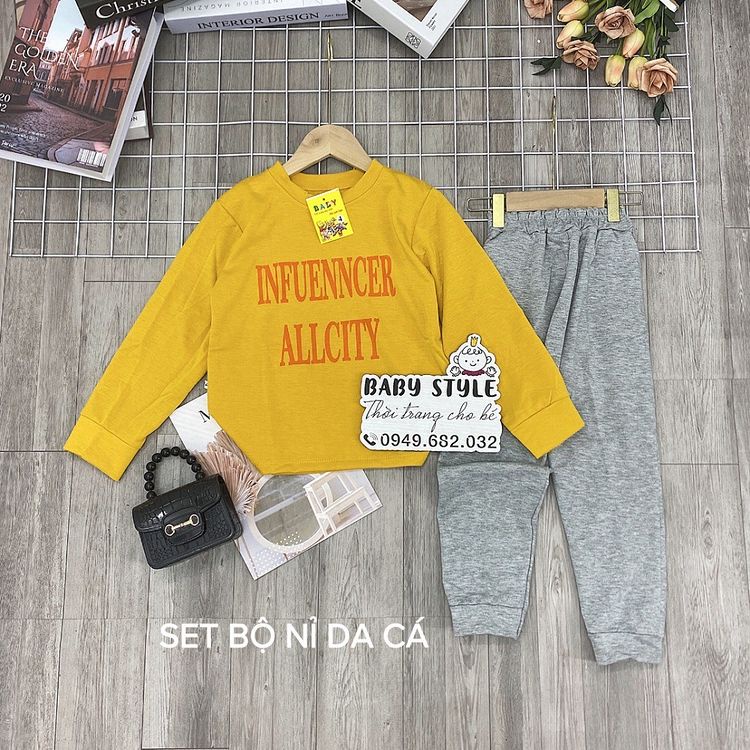 Bộ quần áo thu đông &quot;A.CITY&quot; 14-45kg cho bé gái 4-14 tuổi. Thoải mái, ấm áp. G39