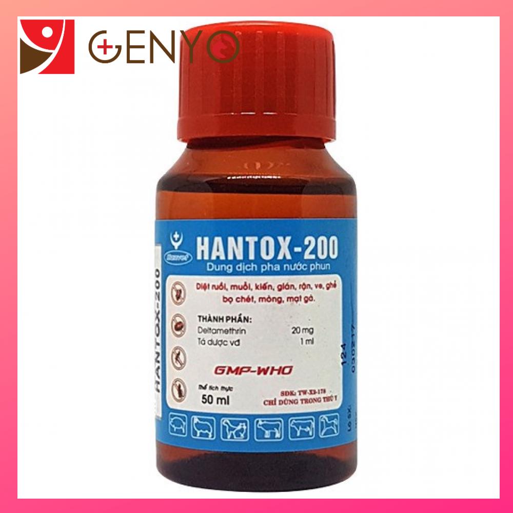 Dung dịch diệt kiến, dung dịch tắm viêm da cho chó mèo - Hantox 50ml