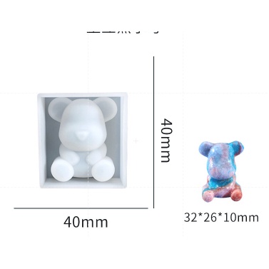 Khuôn Silicone Làm Móc Khóa Hình Gấu