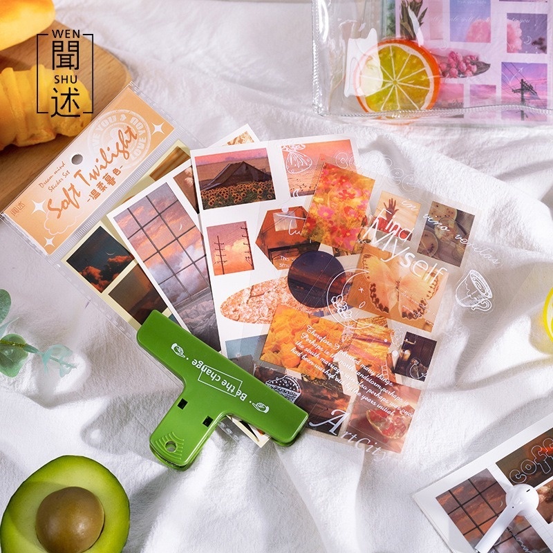 Túi 6 miếng dán trang trí sổ tay họa tiết lãng mạn