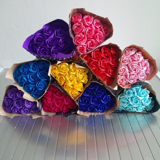 hoa hồng sáp bó 10 bông tam giác quà 20 10