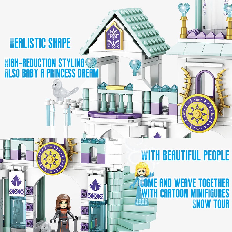 Bộ Đồ Chơi Lắp Ráp Lego Lâu Đài Băng Và Lâu Đài Tuyết Lãng Mạn Cho Bé