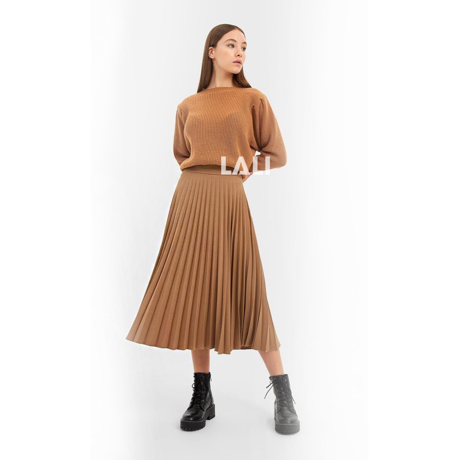 [Mã FADIRECT20 giảm 20K đơn 99K] Chân váy midi xếp ly lưng thun, váy chữ A xếp ly | BigBuy360 - bigbuy360.vn