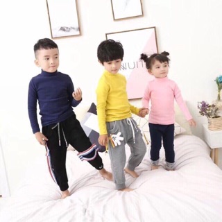Áo giữ nhiệt cổ 3 phân lót nỉ cho bé