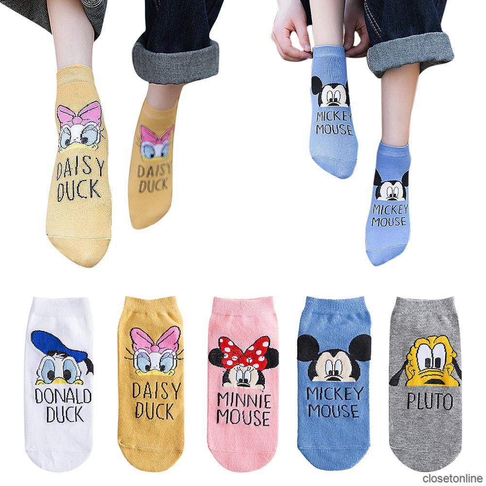 DISNEY DONALD DUCK Tất Nữ Mềm Mại In Hình Vịt Donald Đáng Yêu