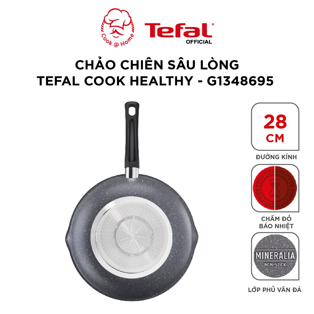 Chảo chiên sâu lòng Tefal Cook Healthy size 24, 26, 28cm G1348495/G1348595/G1348695