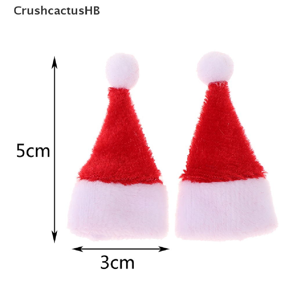 [CrushcactusHB] Set 2 Nón Ông Già Noel Mini Trang Trí Nhà Búp Bê Giáng Sinh Bán Chạy