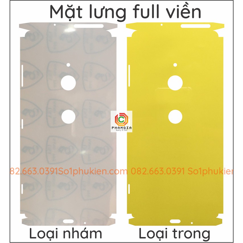 Dán PPF Sony Xz3 loại nhám, trong dành cho màn hình , mặt lưng , mặt lưng full viền