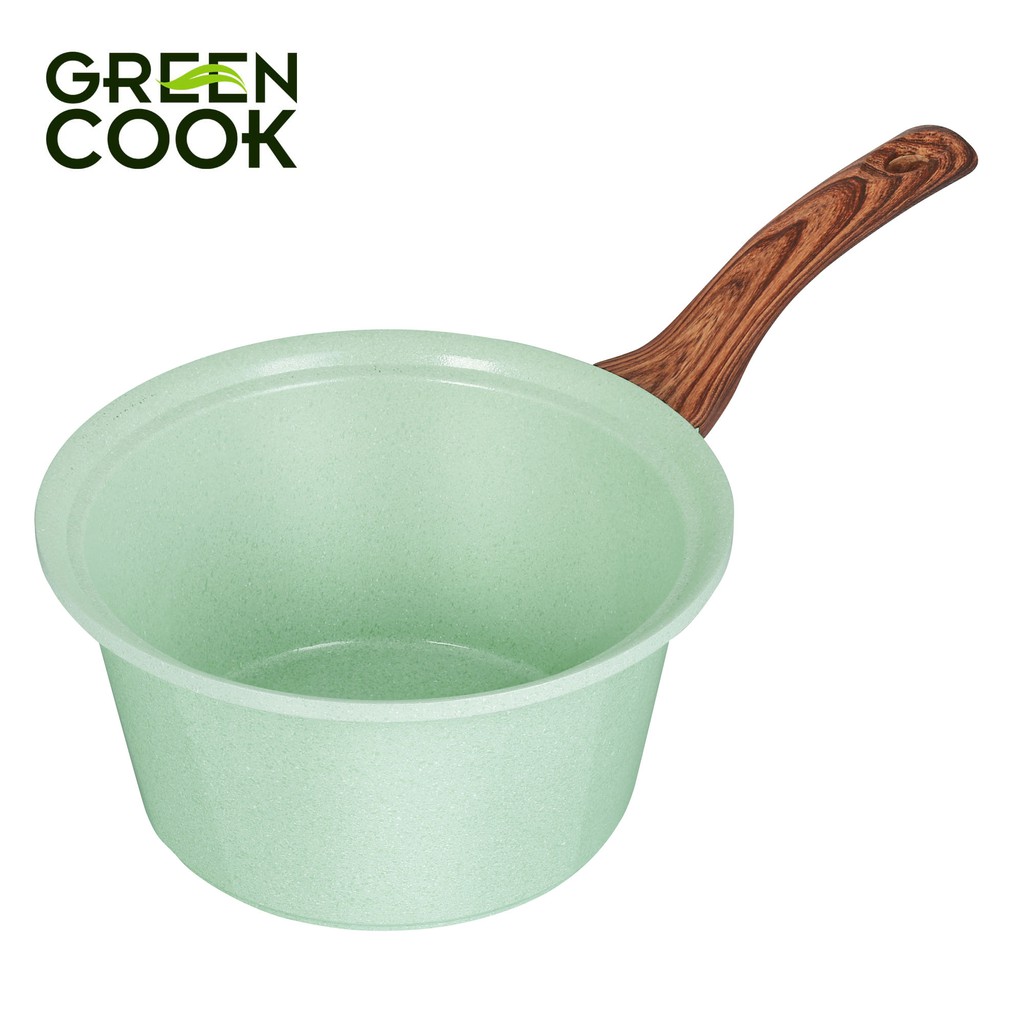 Nồi đúc đáy từ chống dính men đá xanh ngọc Green Cook GCS05 size 18-20-24 cm công nghệ Hàn Quốc