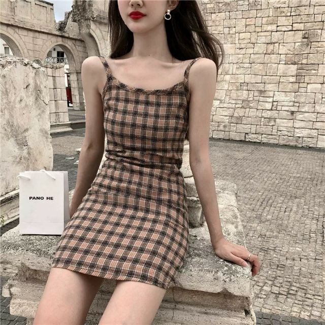 ĐẦM SỌC CARO NÂU