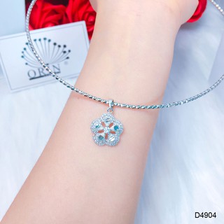 Kiềng bạc nữ, kiềng mặt hoa cánh tròn bền màu cao cấp Orin D4904