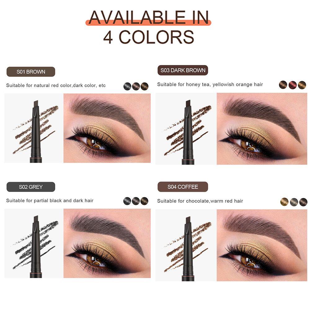 Bút Kẻ Lông Mày 4 Màu Tự Nhiên Lâu Trôi Kèm Cọ Trang Điểm Tiện Dụng
