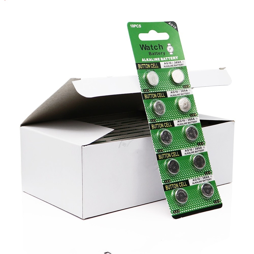 Vỉ 10 viên PIN AG10, SG10, G10-A, SR54, LR54, 189, 387, 389, 390, LR1130, SR1130 1,5v hàng chuẩn
