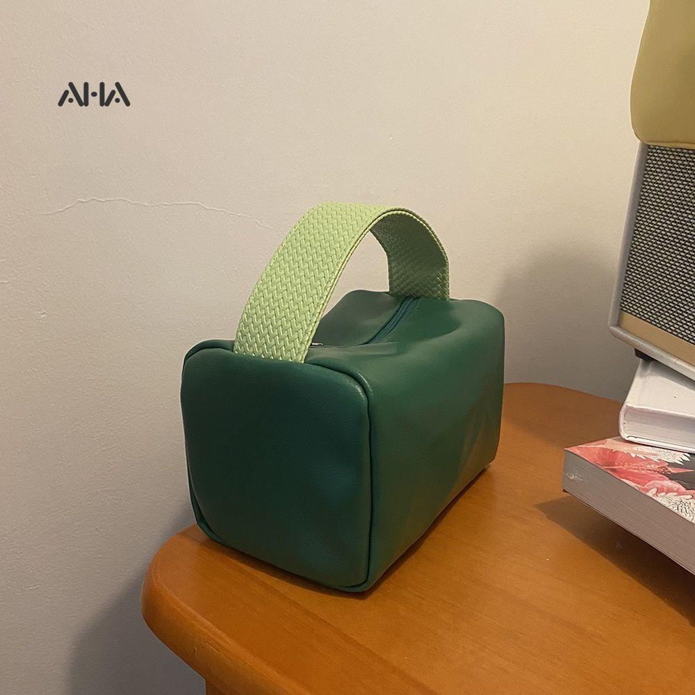 Túi Đựng Mỹ Phẩm Bằng Da Sức Chứa Lớn Màu Kẹo Ngọt Xinh Xắn Tiện Dụng