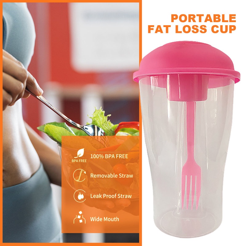 Cốc Nước 1000ml Kèm Nĩa/ Nĩa Đựng Thức Ăn/Thực Phẩm Giúp Giảm Cân An Toàn Cho Sức Khỏe
