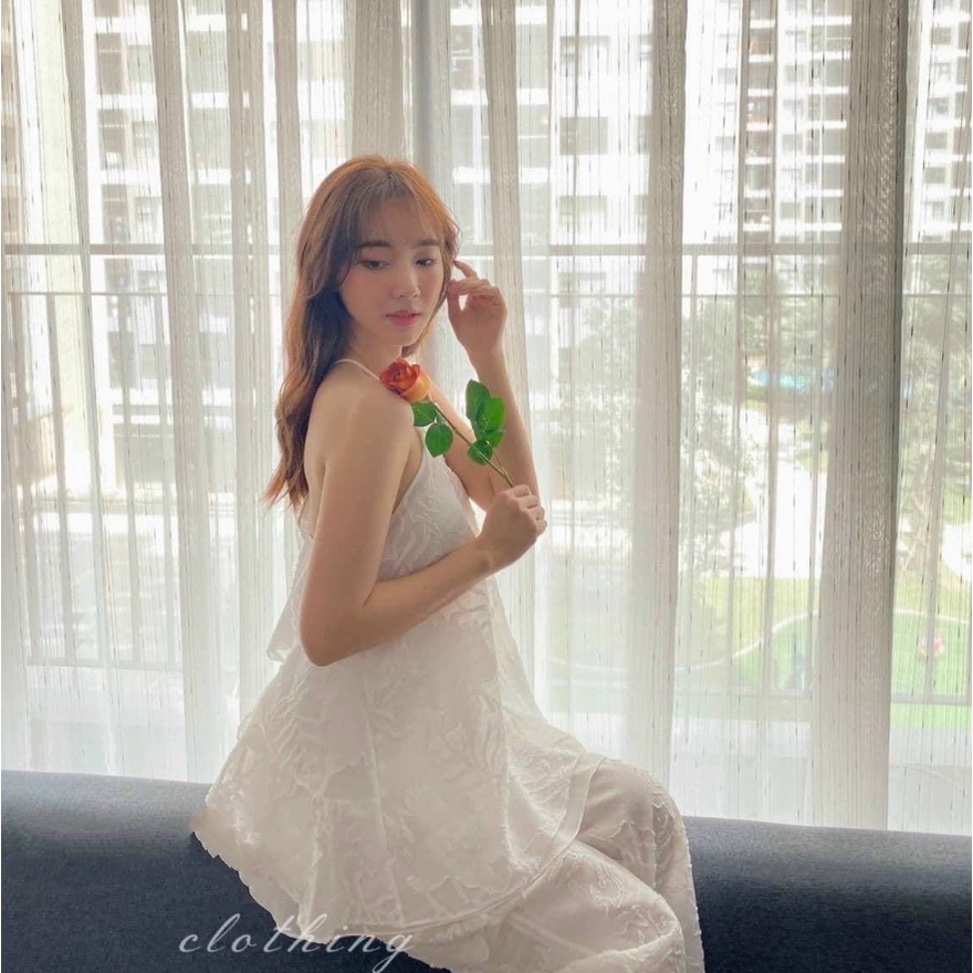 Set hè nữ áo 2 dây mix quần dài ống suông hàng quảng châu siêu đẹp