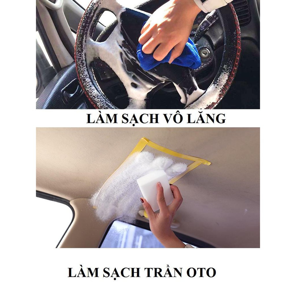 Bọt làm sạch đa năng lau dọn trong và ngoài ôtô, xe hơi, ghế da, túi sách.